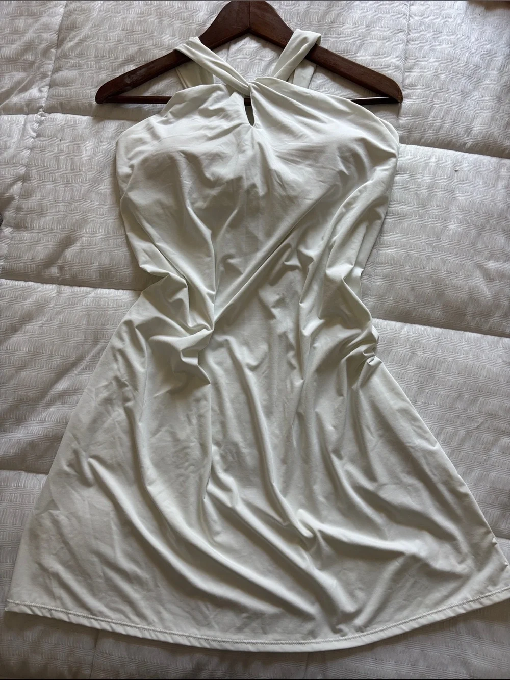 ATHLETA White Halter Swim Dress Size Large Like New